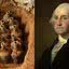Garrafas descobertas na mansão de George Washington e retrato do primeiro presidente americano