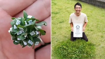 Yoshiharu Watanabe cultivou trevo de 63 folhas - Divulgação/Guinness World Records