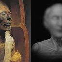 Múmia de Ramsés II e recriação em 3d de seu rosto - Divulgação / Reprodução/Cicero Moraes