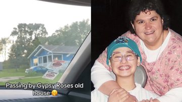 Registro da casa (à esqu.) e foto de Gypsy Rose ao lado da mãe (à dir.) - Reprodução/Vídeo