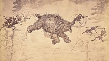 Imagem ilustrativa de um mamute lanoso - Ernest Grise/William H. Jackson/Getty's Open Content Program
