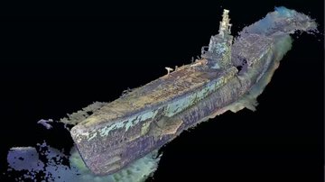 Modelo de fotogrametria 4D do naufrágio - Tim Taylor e Projeto Lost 52/ Marinha dos EUA