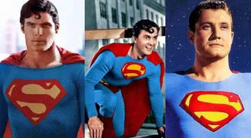 Os três principais Supermans que embasam a teoria reunidos em montagem - Divulgação