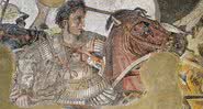 Mosaico encontrado em Pompeia mostra Alexandre na Batalha de Isso, em 333 a.C - Wikimedia Commons