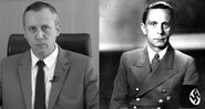 Montagem com as fotos de Roberto Alvim e Joseph Goebbels - Creative Commons