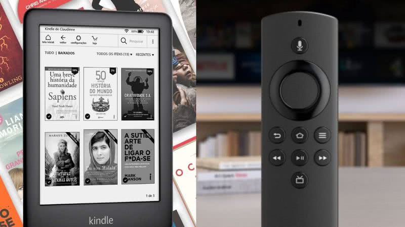Kindle e Fire TV Stick Lite, respectivamente - Divulgação / Amazon