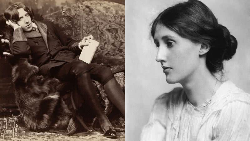 Retratos de Oscar Wilde e Virgina Woolf, respectivamente