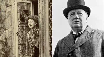 Retratos de Agatha Christie e Winston Churchill respectivamente - Wikimedia Commons