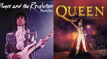 Capa dos álbuns de "Purple Rain" e "Queen (Live In Budapest)" - Divulgação / Amazon
