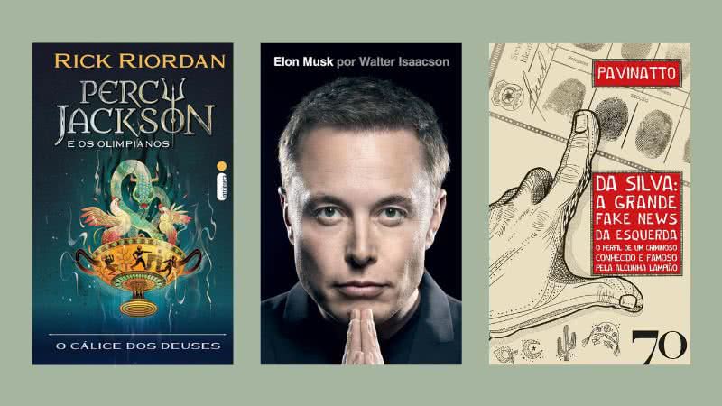 Do novo livro de Percy Jackson a biografia de Elon Musk, venha conferir alguns dos grandes sucessos recentes na literatura! - Créditos: Reprodução/Amazon