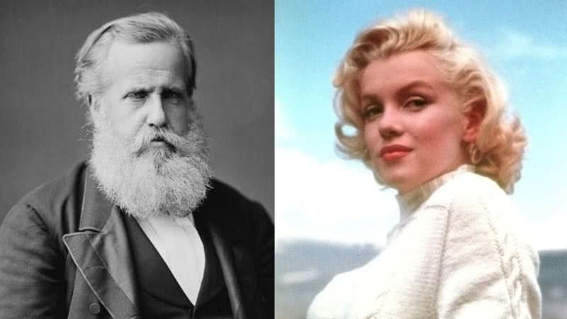 Dom Pedro II e Marilyn Monroe, respectivamente - Creative Commons