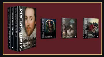 Box com grandes obras de William Shakespeare vem em 3 volumes, com exclusividade na Amazon - Crédito: Reprodução/Nova Fronteira