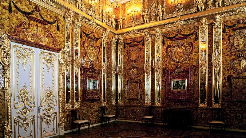Réplica da poderosa Sala de Âmbar na Rússia - Getty Images