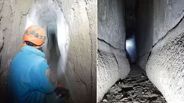 Fotografias da exploração dos túneis - Divulgação/ Associação Cocceius
