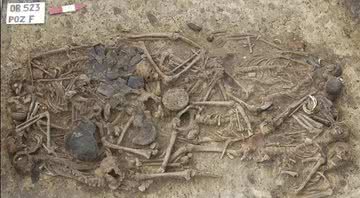 Fotografia mostra restos mortais encontrados - PNAS