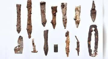 Alguns dos itens encontrados na expedição - Museu Histórico de Sanok