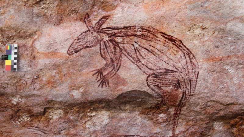 Pintura de um canguru ou animal similar - Divulgação/Australian Archaeology