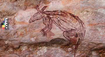 Pintura de um canguru ou animal similar - Divulgação/Australian Archaeology