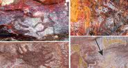 Algumas das artes rupestres encontradas no local - LM Brady / Antiquity Publications Ltd