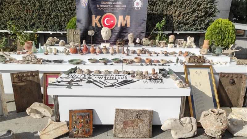Artefatos apreendidos pela polícia turca - Divulgação - AA Photo