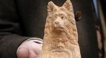 Estátua da cabeça de um cachorro encontrada em Roma - Divulgação / Ministero Della Cultura