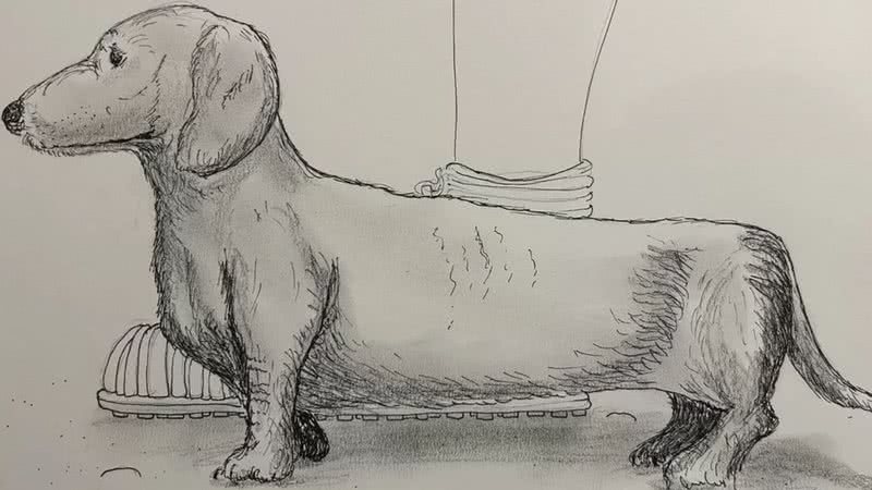 Desenho representando a aparência da cadela descoberta - Divulgação/ Digventures