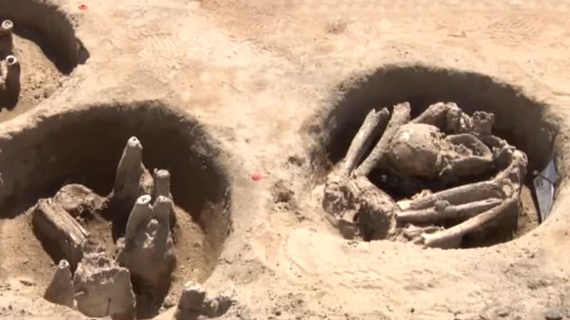 Ossadas no sítio arqueológico no Japão - Divulgação/ANNnewsCH