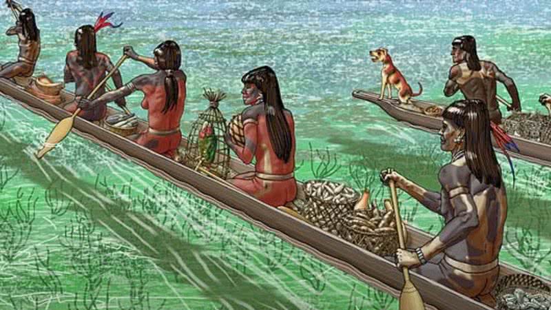 Ilustração dos nativos do continente - Divulgação - Florida Museum of Natural History