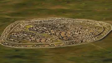Representação de como eram os mega assentamentos da misteriosa sociedade do passado - Wikimedia Commons/ Licença Livre