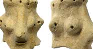 Divulgação / Autoridade de Antiguidades de Israel - Imagem da cabeça de barro encontrada em Israel