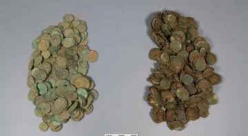 Fotografia de algumas das moedas - Divulgação/ Agentscap Onroerend Erfgoed