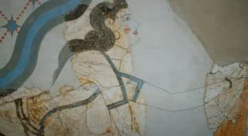 Fotografia de pintura encontrada na ilha grega - Divulgação/ Youtube