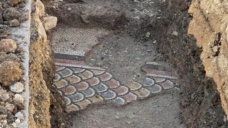Fotografia de mosaico descoberto - Divulgação/ NNA