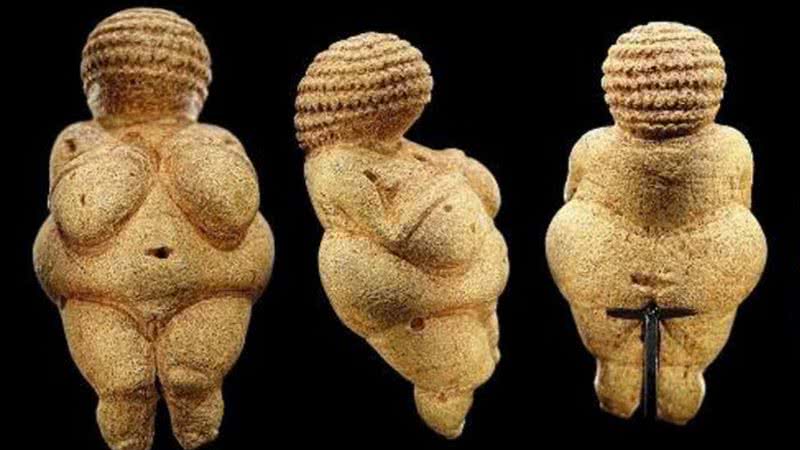 A Vênus de Willendorf vista de diferentes ângulos