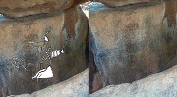 Pintura rupestre descoberta em Israel - Divulgação/Yaniv Berman,/Autoridade de Antiguidades de Israel