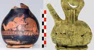 Vasos encontrados durante a construção da linha de metrô Atenas-Pireu, na Grécia - Divulgação/Ephorate of Antiquities of Pireeus and Islands