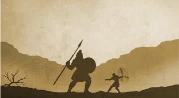Ilustração representando luta entre Golias e Davi - Divulgação/ Pixabay
