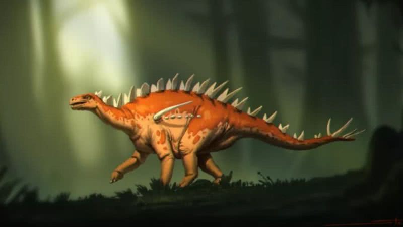 Representação artística do dinossauro Bashanosaurus primitivus