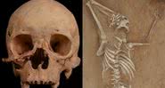 Esqueleto de homem encontrado em um cemitério na China - Divulgação/Qian Wang