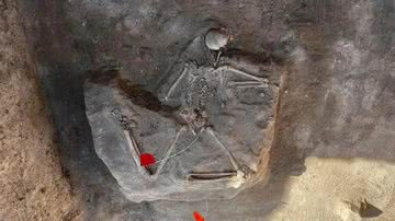 Esqueleto descoberto em fortaleza na antiga cidadela Ayanis, na Turquia - Divulgação/Mehmet Işıklı