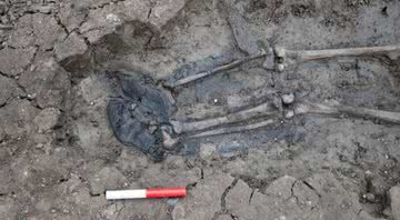 Fotografia dos pés do esqueleto encontrado em 2018 - Divulgação/ MOLA Headline Infraestructure