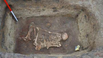 O esqueleto encontrado em Botoșani, na Rômenia - Divulgação/Adela Kovacs/Museu do Condado de Botoșani