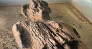 A figura de madeira romana encontrada na escavação - Divulgação/HS2