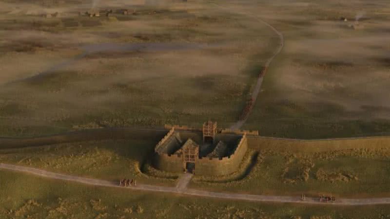 Imagens das ruínas da Muralha de Antonino, onde foi encontrado o novo forte romano - Divulgação/Historic Environment Scotland