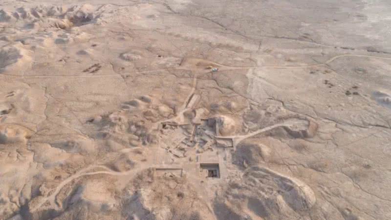 Vista aérea do sítio de escavação em Tello, no Iraque - Divulgação/British Museum