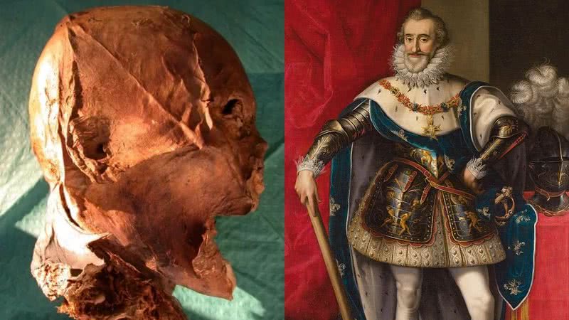 Cabeça mumificada e o rei Henrique IV