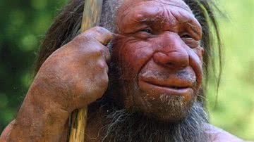 Representação em 3D de como seriam os primeiros humanos, os Homo sapiens neanderthalensis - Foto por Neanderthal-Museum, Mettmann pelo Wikimedia Commons