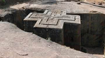Uma das igrejas de Lalibela, na Etiópia - Wikimedia Commons