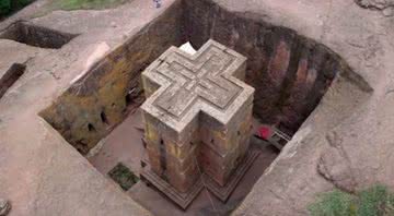 Uma das igrejas de Lalibela, na Etiópia - Divulgação/Youtube/The History Channel Brasil