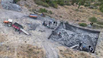 Fotografia do local de escavação em Boğazköy-Hattusha, na Turquia - Divulgação/Deutsches Archäologisches Institut/Andreas Schachner